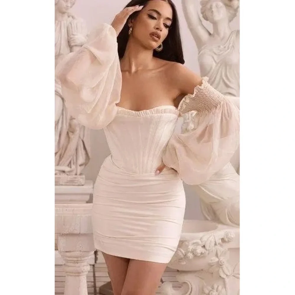 white cotton jersey dress Girls Soft 100% Long Sleeve Tiered Missacc Dark Navy Evening DAY-DRESSES Size:EU 39.5/US 8.5-9 Eliza White Cotton Jersey